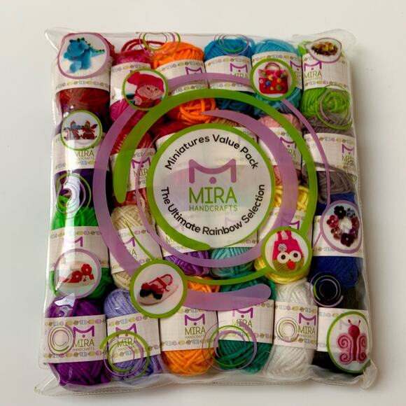 Mira Handcrafts 100% Acrylic Yarn Bundle 24 PC Set For Mini Crafts New - Picture 1 of 7